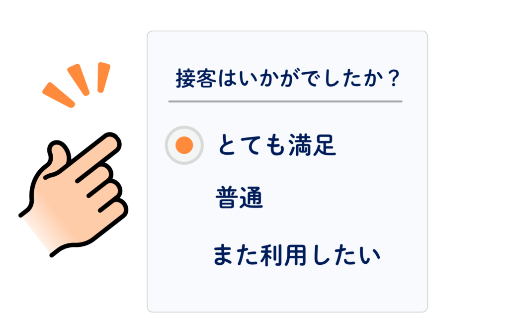 専用URLから選択式アンケートに回答